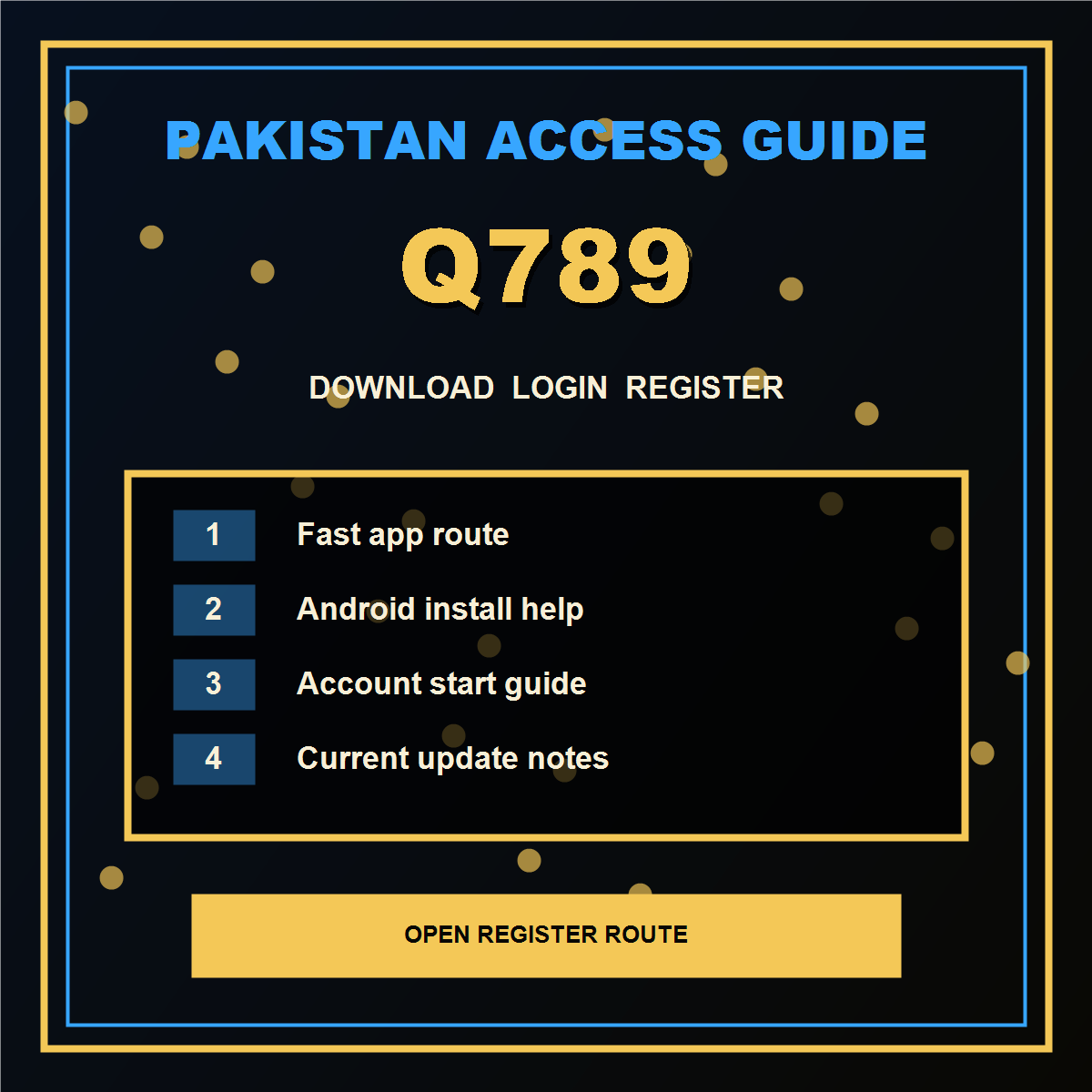 Q789 Pakistan app access poster